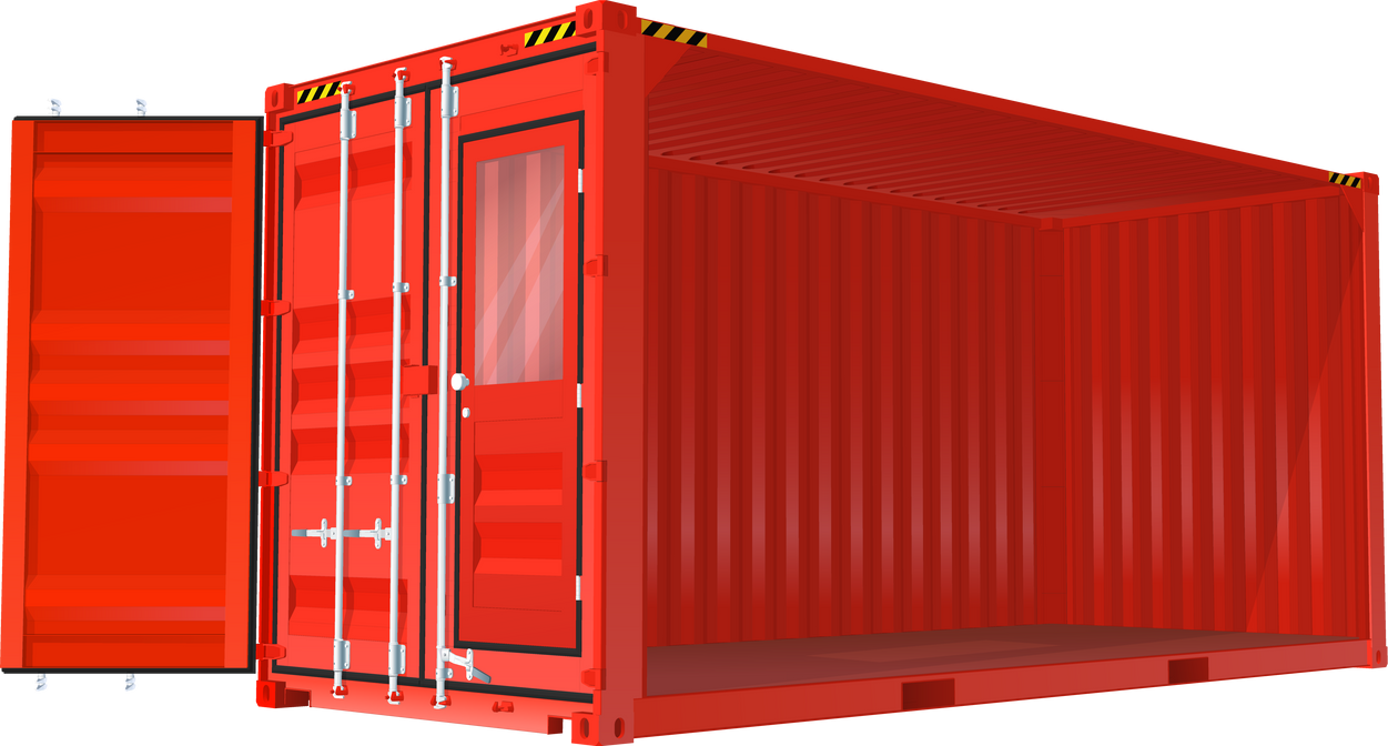 Red Realistic Truck Container